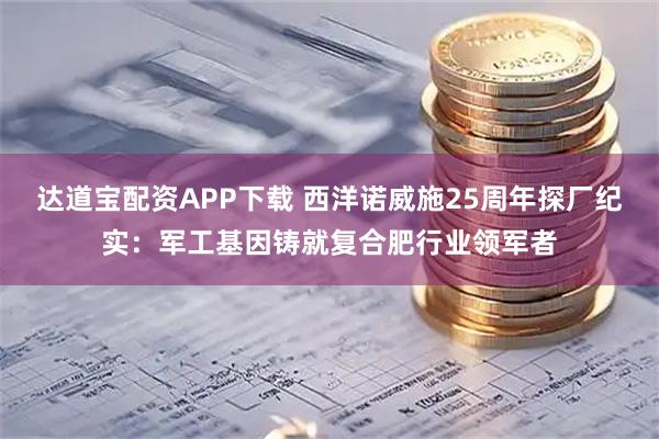 达道宝配资APP下载 西洋诺威施25周年探厂纪实:军工基因铸就复合肥行业领军者