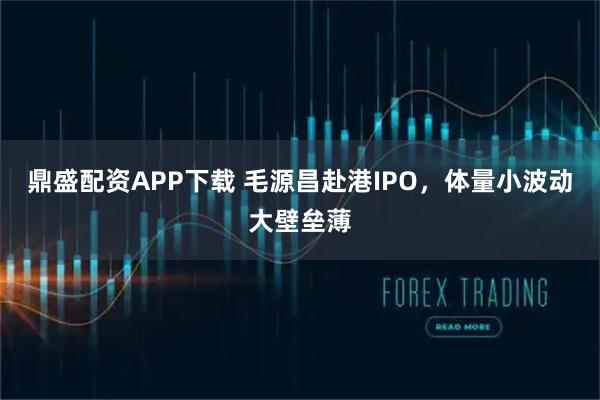 鼎盛配资APP下载 毛源昌赴港IPO，体量小波动大壁垒薄